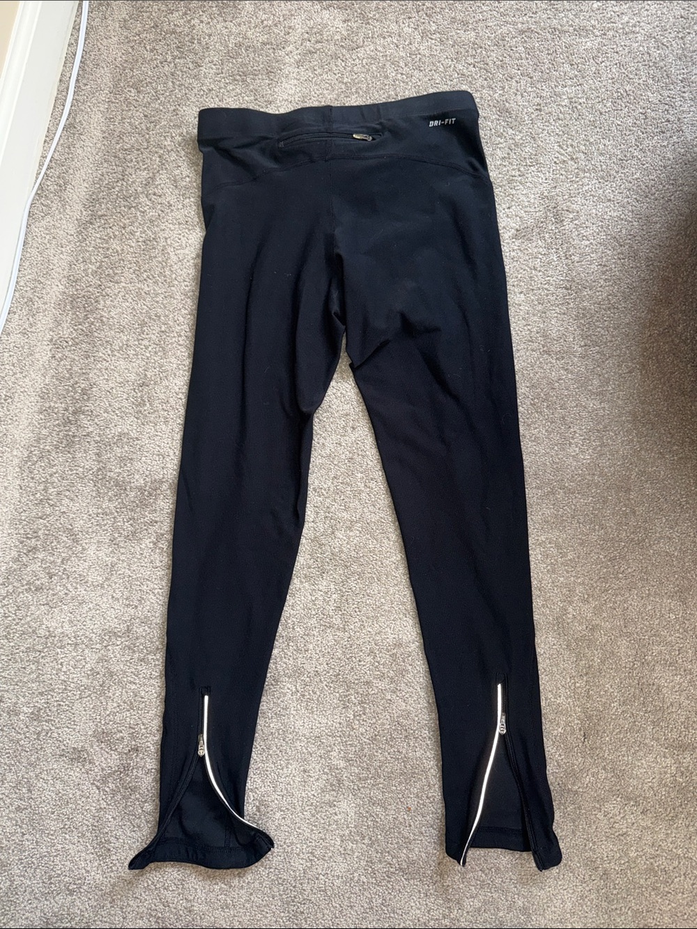 Nike Dri-FIT Women's Running Leggings M Black Ankle Zip 320868-010